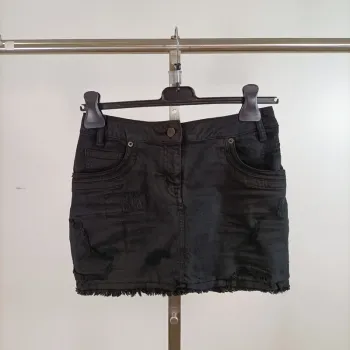 Mini jupe noire en denim effet usé Zadig & Voltaire taille 34, détails destroy tendance A1473