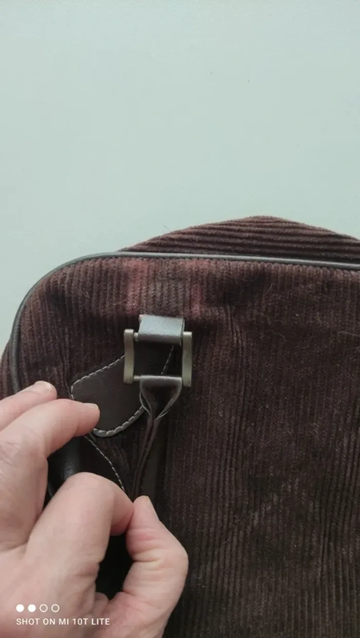 Petit sac velours marron vintage - photo numéro 8