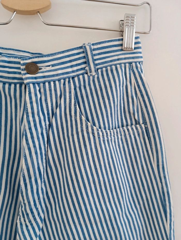 Pantalon court / pantacourt à rayures vintage - photo numéro 4