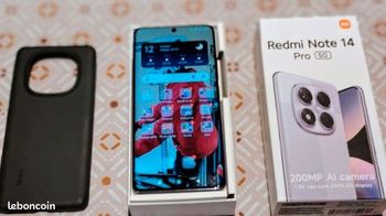 Téléphone Redmi Note 14 Pro 5G 256/8 GB comme neuf