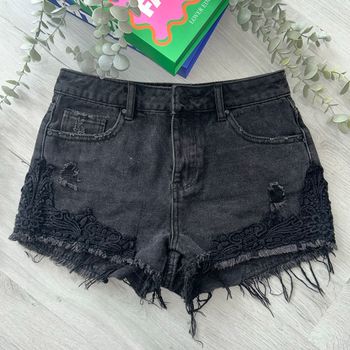 Short denim noir