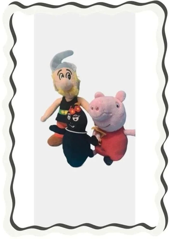 🧸 Peluche Miniatures "Asterix - Barbapapa- peppa pig 🧸