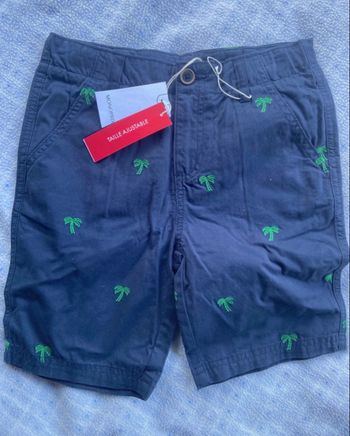 Bermuda short monoprix teens bleu marine palmier vert 10 ans neuf