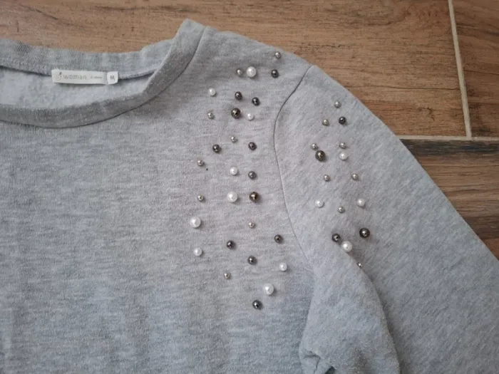 Pull gris à perle Femme M - photo numéro 3