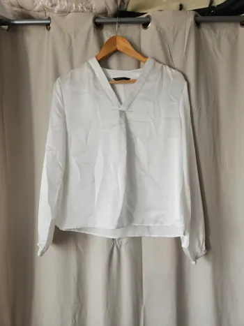 🌺Blouse blanche satinée Shein T36/S🌺
