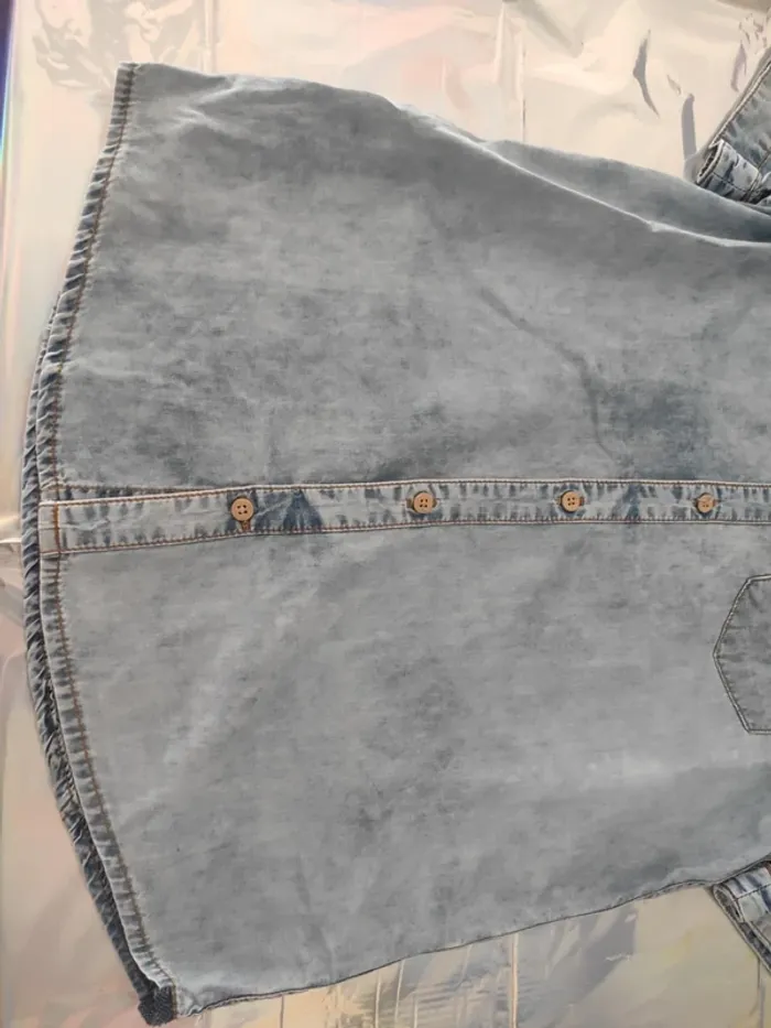 Chemise manches courte homme coton jean - photo numéro 4