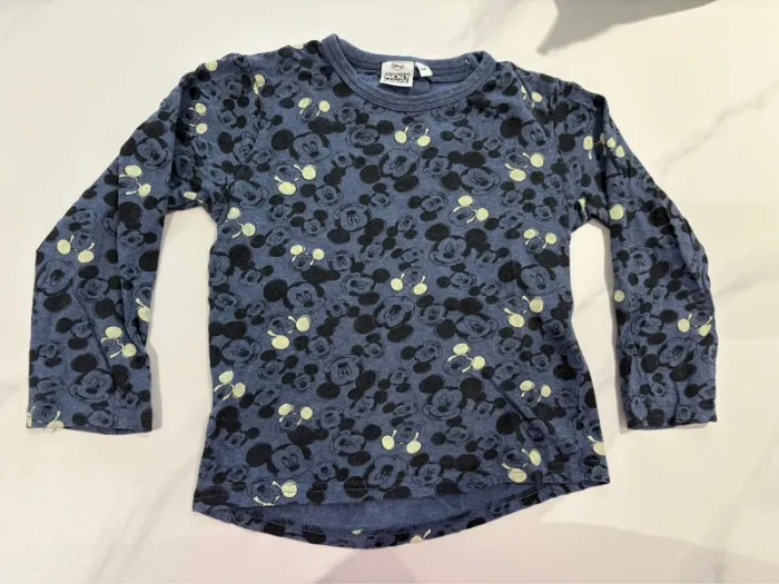 T-shirt manches longues bleu/blanc 5 ans Mickey Mouse Disney - photo numéro 2