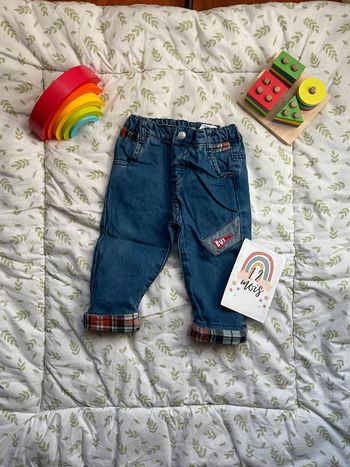 jean bleu revers orange 12 mois u tout petits taille réglable