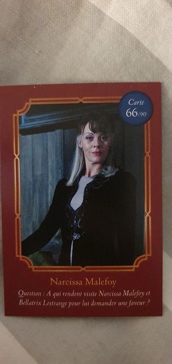 Cartes Harry Potter Auchan
Narcisse Malefoy n° 66/90