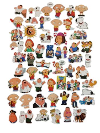 Set 55 stickers autocollants Family Guy