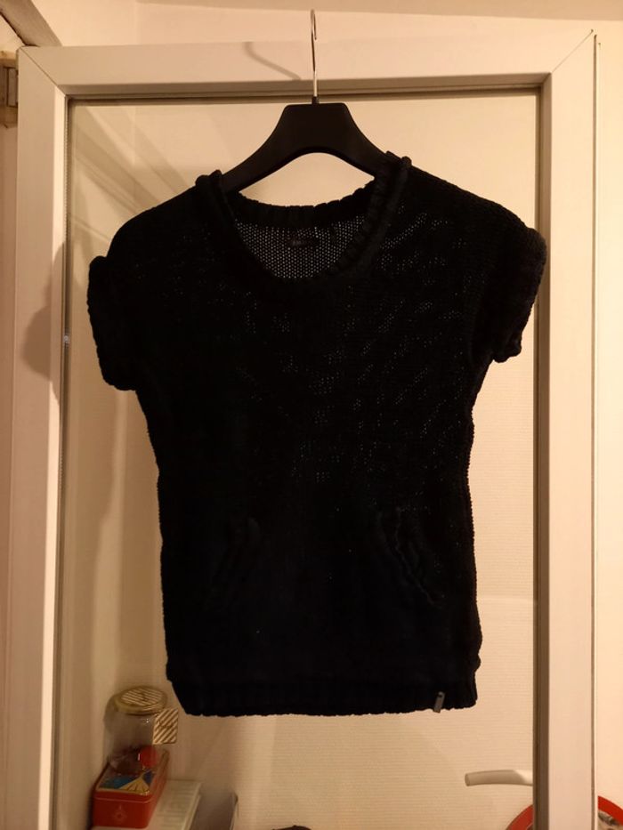 Pull noir à manches courtes ikks - photo numéro 2