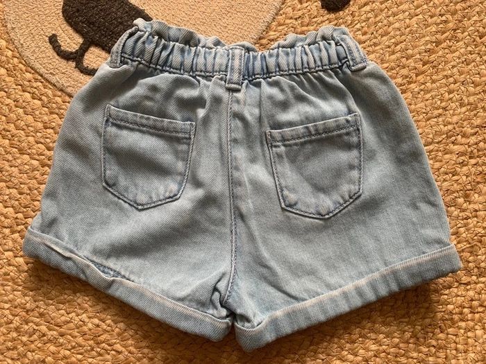 Short paperbag fille jeans denim bleu clair TAO tape à l’œil 24 mois 2 ans - photo numéro 3