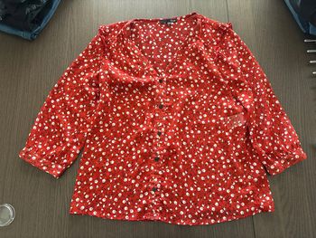 Blouse fluide à fleurs rouge Etam