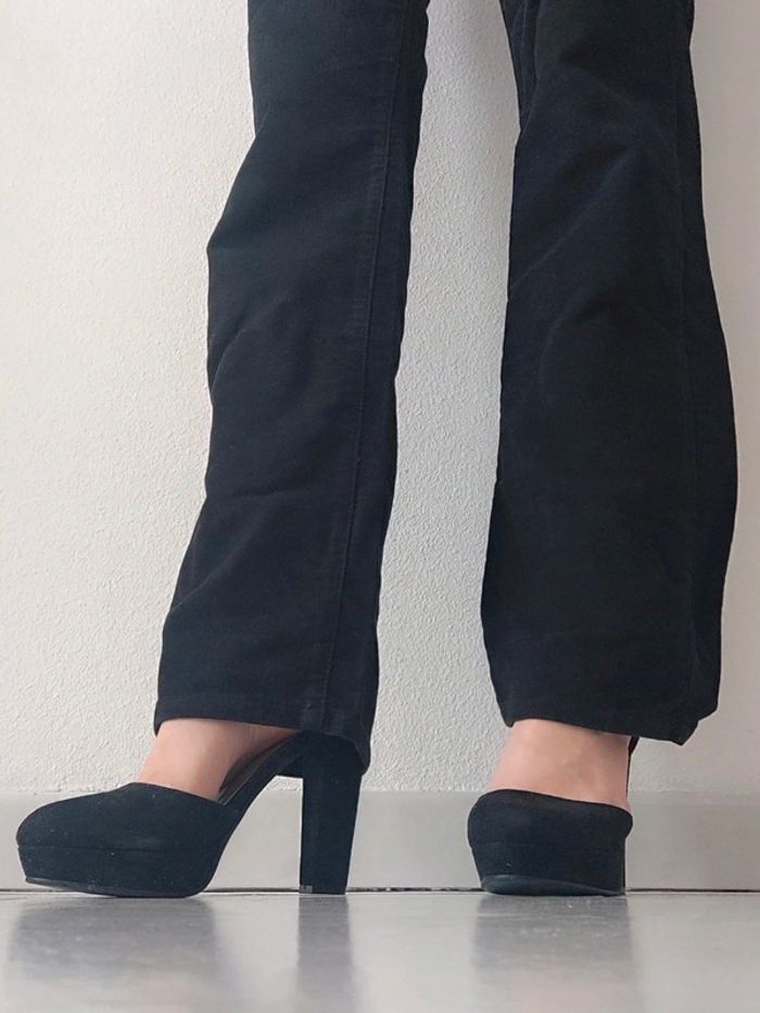 Pantalon droit évasé noir velours y2k 🇮🇹 Jean-Paul Gaultier - 40/L à 42/XL - photo numéro 7