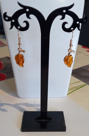 Boucles d'oreilles feuille d automne
