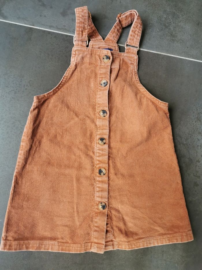 Robe salopette en velour pour fille 4 ans