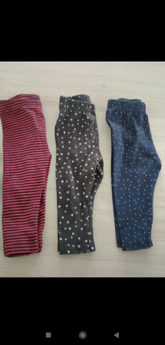 Lot 3 leggings fille 6 mois
