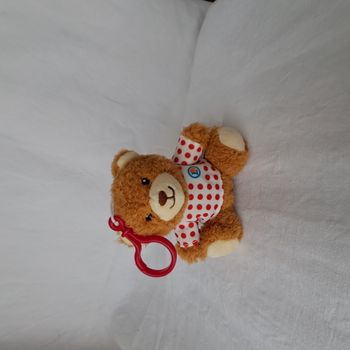 Porte clé peluche nounours ourson maillot à pois Tour de France Leclerc Hauteur 12 cm