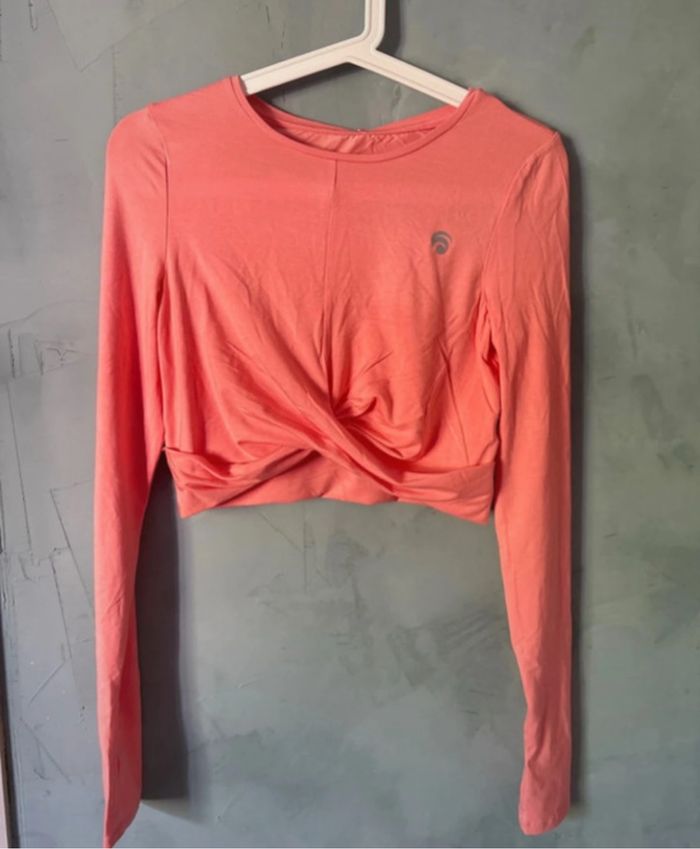 Top crop manches longues corail Oceans Apart taille S