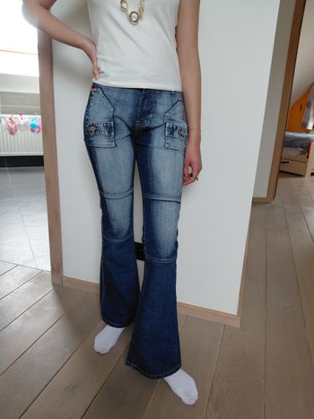 Jean bootcut délavé bleu foncé 