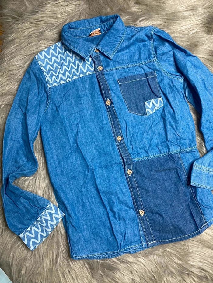 Chemise jean motif