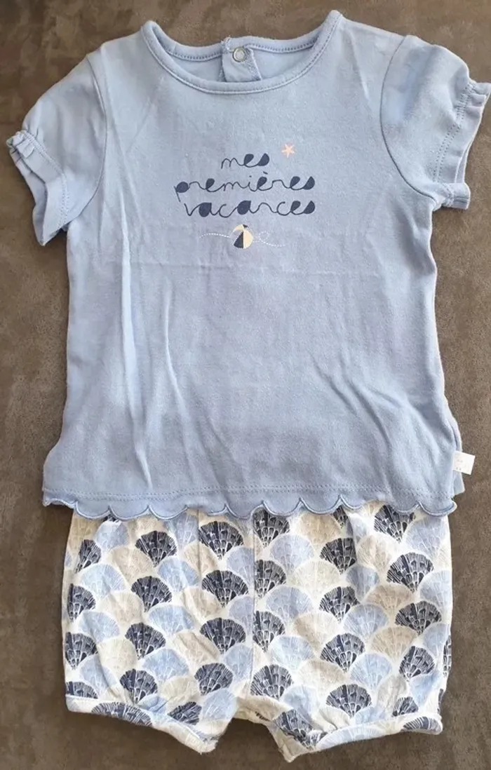 Ensemble été bleu 9 mois