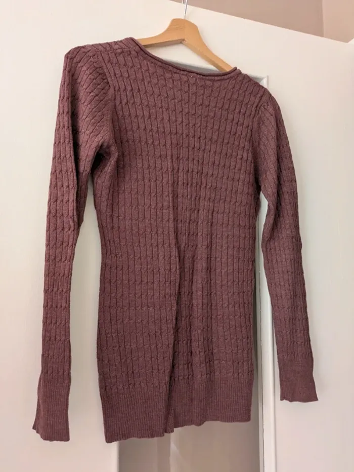 Magnifique pull côtelé vieux rose K woman taille 34/36 - photo numéro 3
