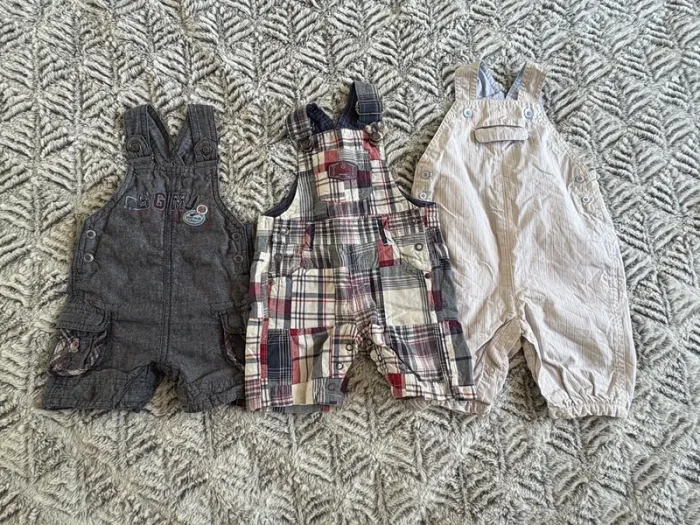Lot de 3 salopettes courtes 3 mois - photo numéro 2