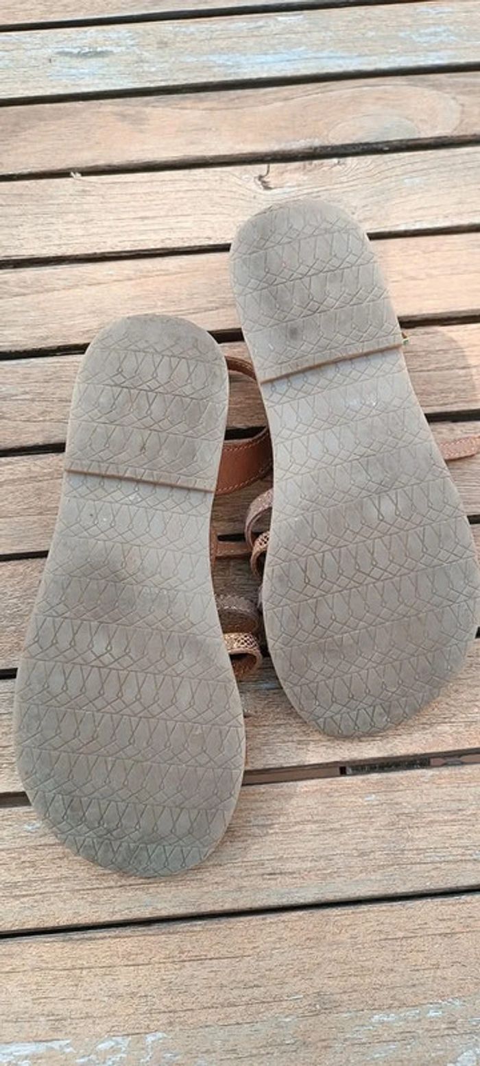 Sandales marron dorée - photo numéro 2