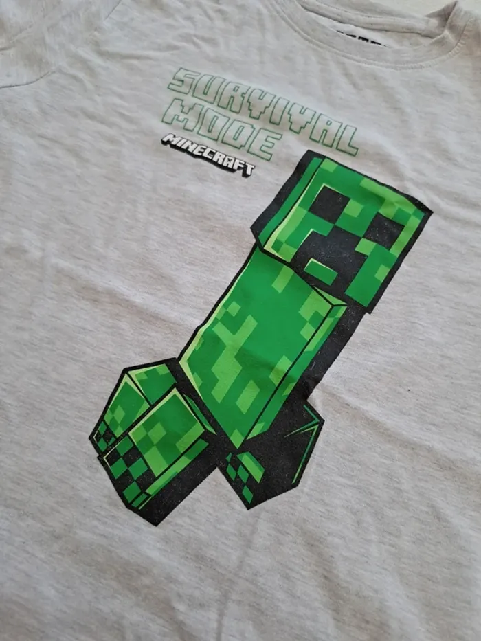 T-shirt Minecraft Creeper - taille 134cm 8/9 ans - coton - photo numéro 3