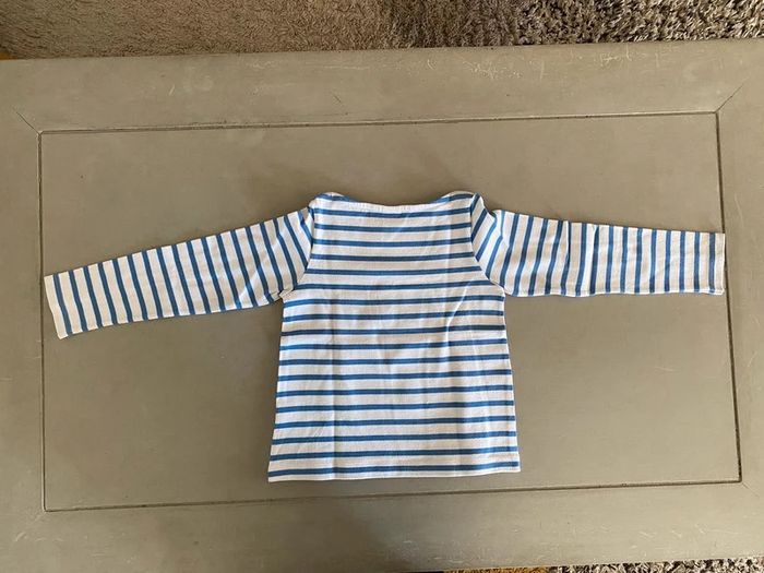 Marinière blanche à rayures bleues petit bateau 6 ans - photo numéro 9