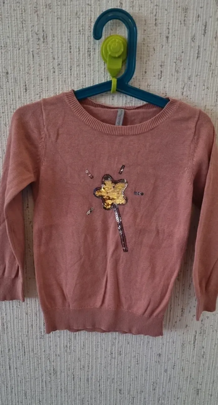 Pull léger taille 5 ans rose avec étoiles charlie & prune - photo numéro 2