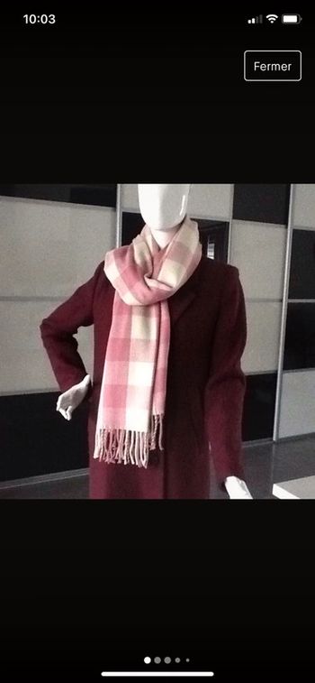 Écharpe châle rose et écru