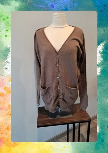 Gilet long xl marron
