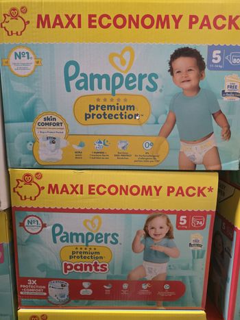 Lot 2 cartons Pampers Premium Protection T5 (1 couche + 1 pants)