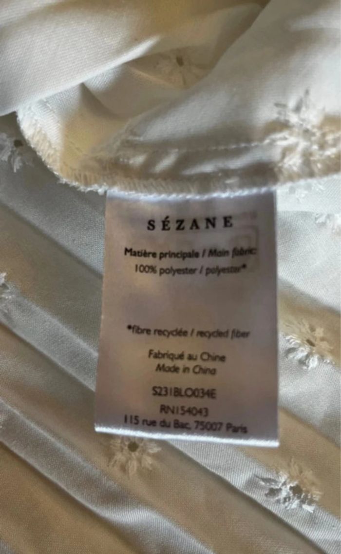 Blouse plissée brodée Romy t40 sezane - photo numéro 7