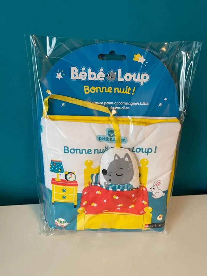 Livre en tissu bonne nuit bébé loup neuf sous blister