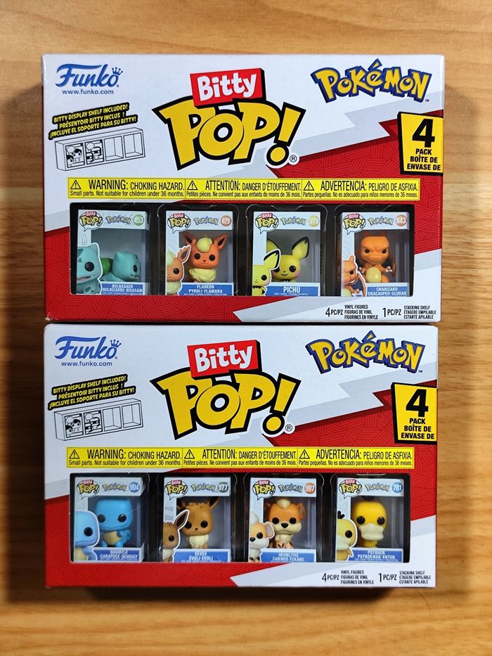 Lot 2 Boîtes x4 Bitty Pop! - Pokémon Starters & Évolutions
