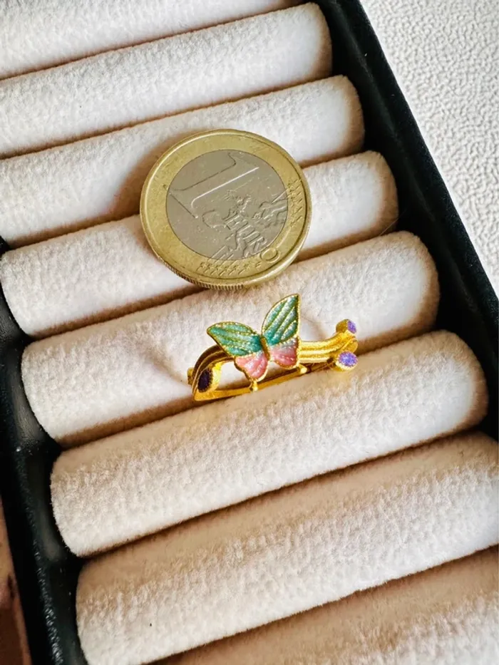 Bague papillon en émail – fabrication artisanale vietnamienne - photo numéro 6