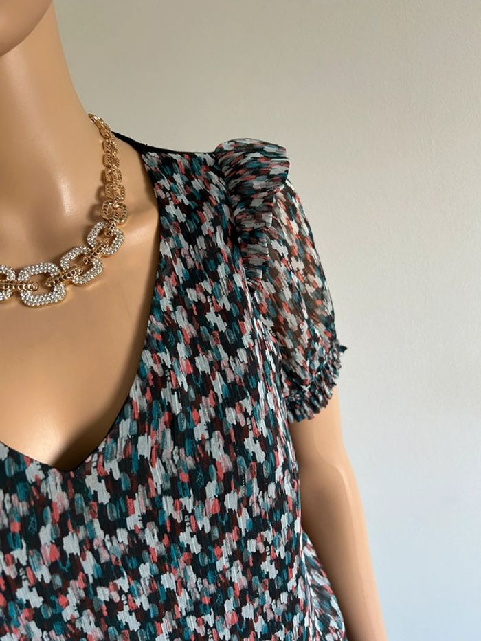 Blouse noire et imprimée Naf Naf taille XS jamais portée - photo numéro 6