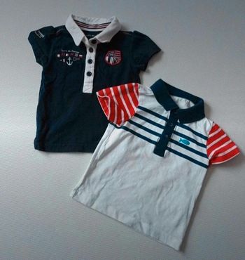2 t-shirts pour petits marins 9 mois