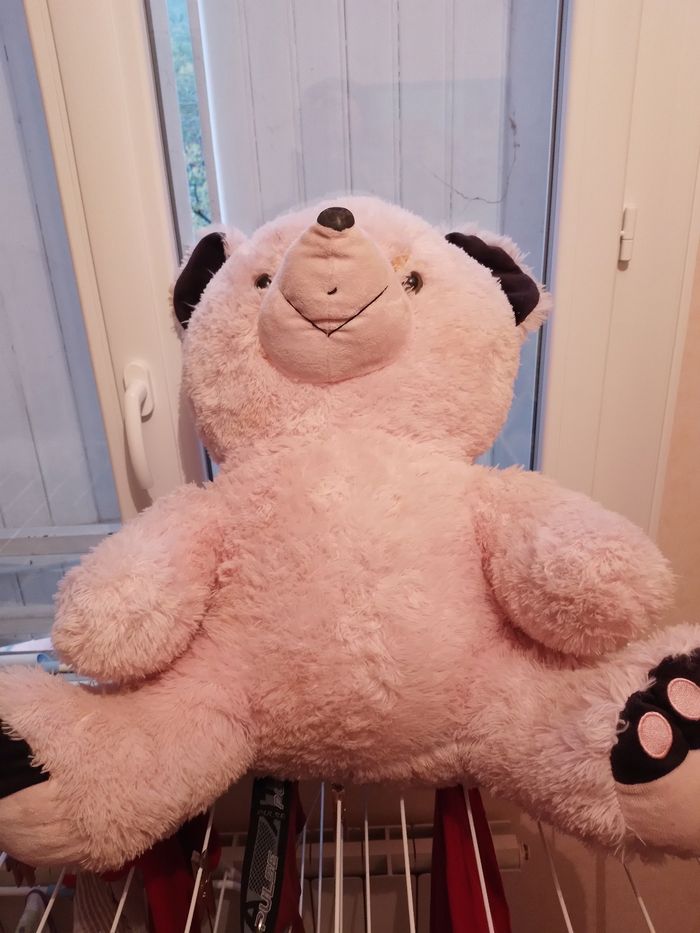 Grosse peluche ours rose 60 cm