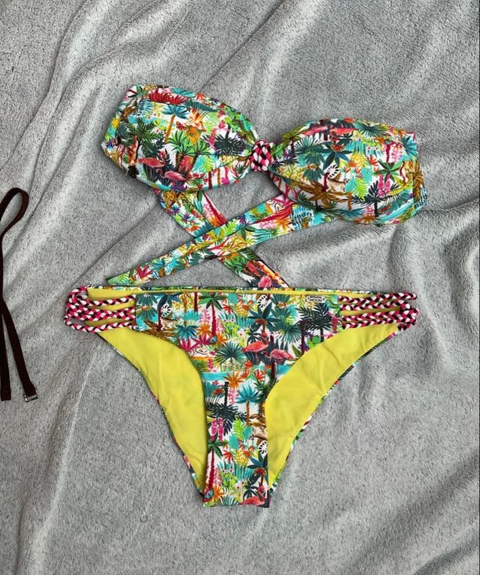 Bikini Banana Moon Taille 36/S imprimé tropical neuf - photo numéro 3