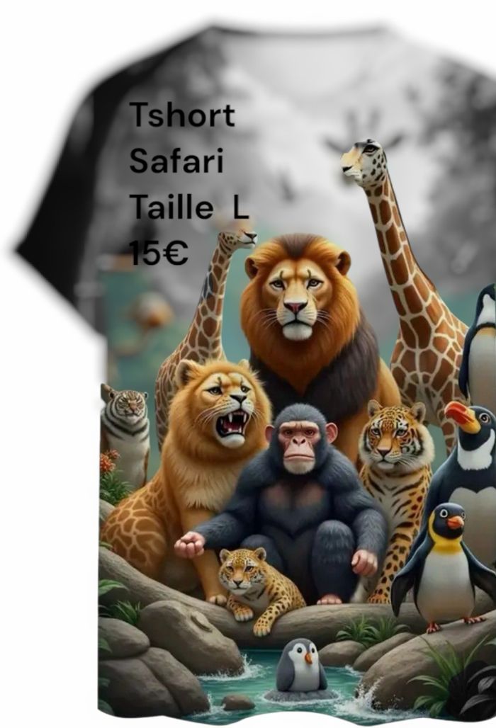 Tshort Safari avec motif animaux de la savane - photo numéro 9