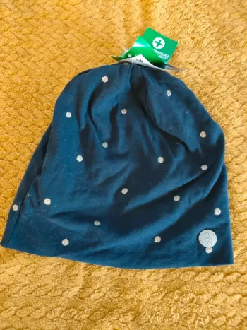 Bonnet bleu marine pois doré Okaïdi
