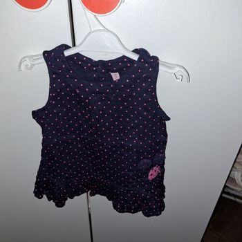 robe bleu + petits points rose