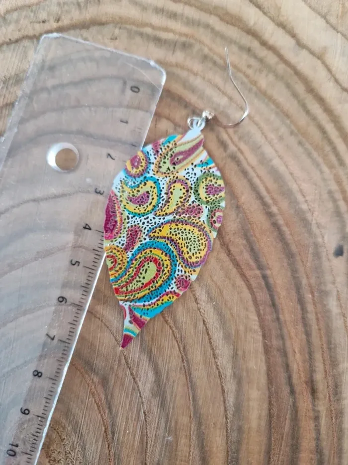 Boucles d'oreilles fantaisies plastique légère multicolores - photo numéro 2