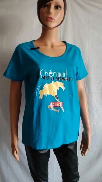 Tee-shirt à message "Chéri, tu fais le ménage !" manches courtes T. 44 Scènes De Ménages