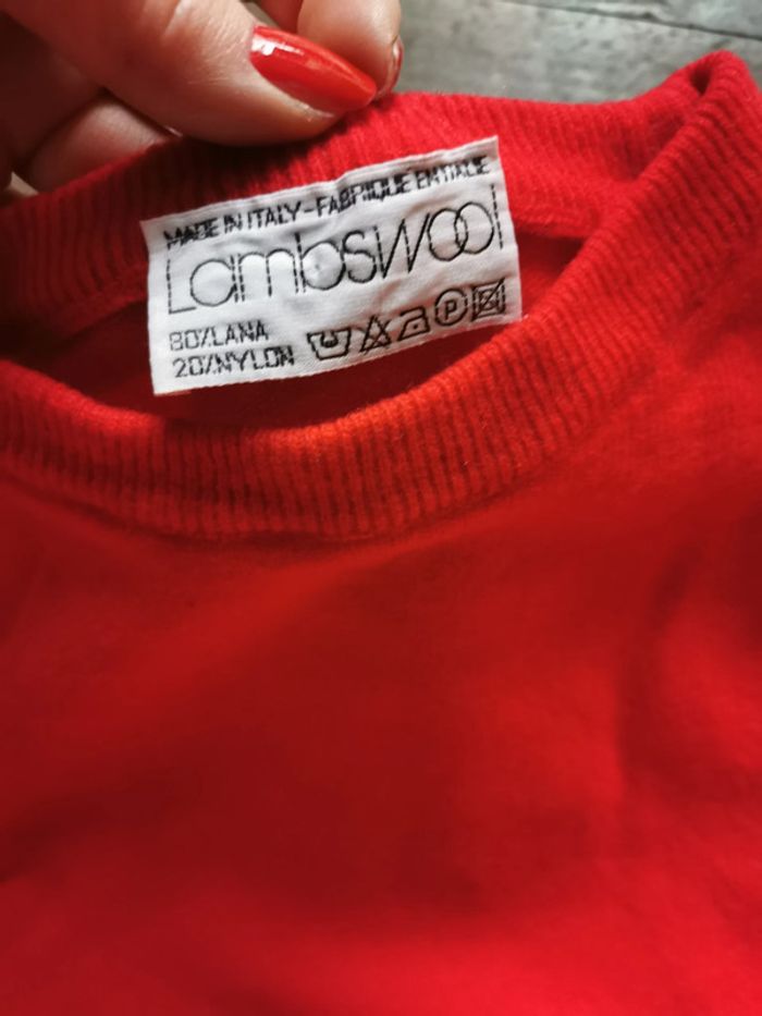 Pull rouge en laine femme Lambswool - photo numéro 8