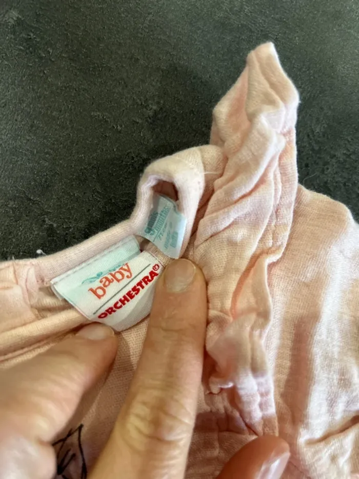 T-shirt manches longues en gaz de co ton avec body intégré bébé fille, Disney baby, 9 mois - photo numéro 2